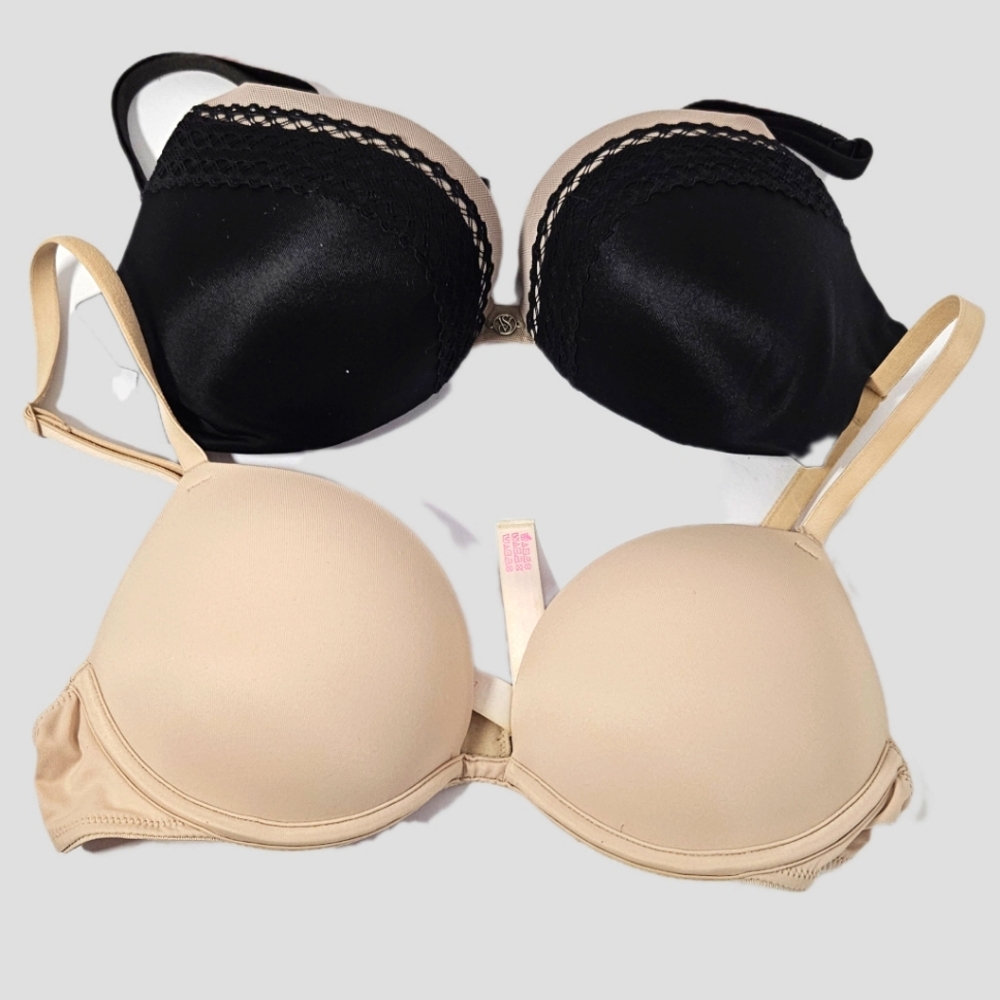 2 VICTORIA'S SECRET 32B  Push-Up Underwire Bras